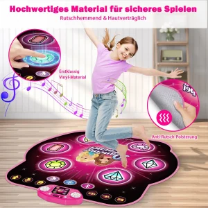 Dance Mat Light-up Dance Pad Toy with Bluetooth for Girls 3+