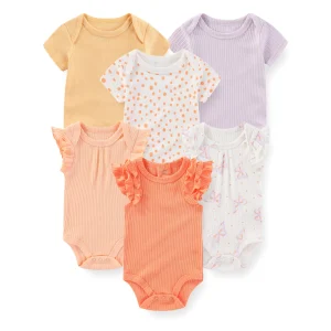 Fashion Baby Boy Girl Bodysuits 6-Pack Casual Newborn Clothes