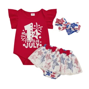 Toddler Independence Day Outfit American Flag Print